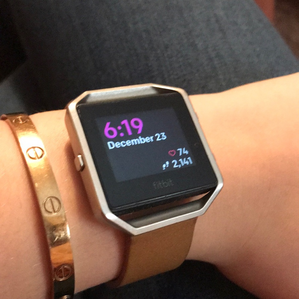 Fitbit Blaze with leather band